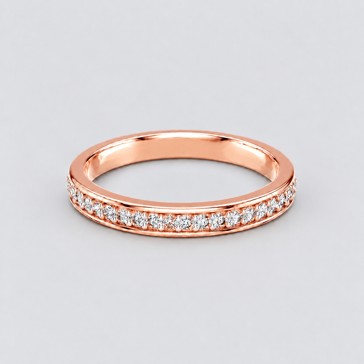 1.5 Ct. Lab-Grown Diamond Half Eternity Band Round Ring (EF/VVS-VS)