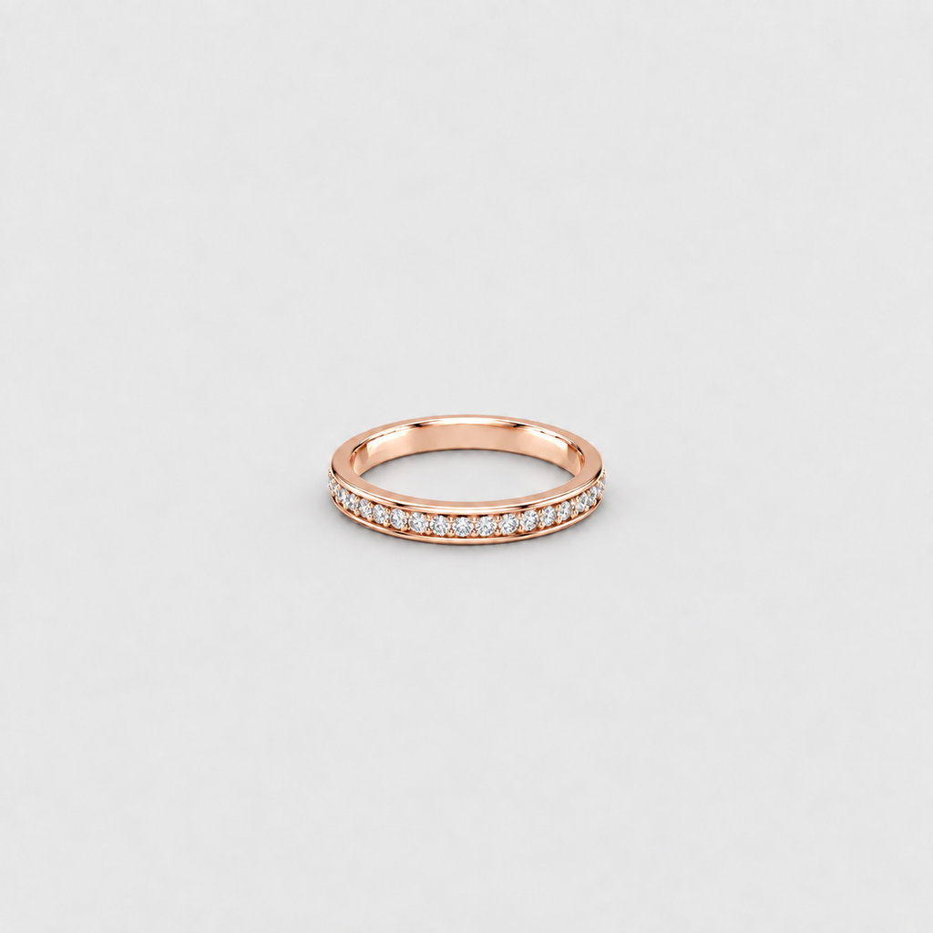 1.5 Ct. Lab-Grown Diamond Half Eternity Band Round Ring (EF/VVS-VS)