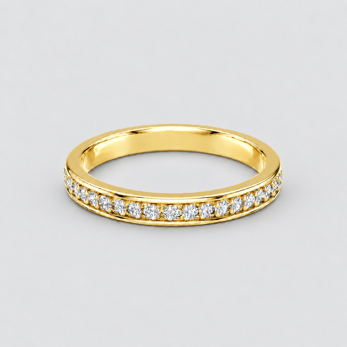 1.5 Ct. Lab-Grown Diamond Half Eternity Band Round Ring (EF/VVS-VS)