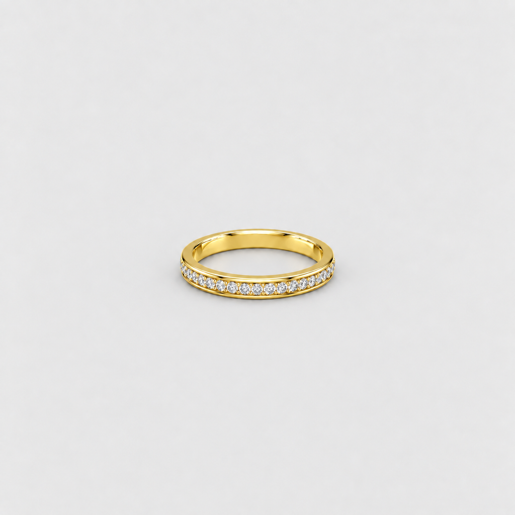 1.5 Ct. Lab-Grown Diamond Half Eternity Band Round Ring (EF/VVS-VS)