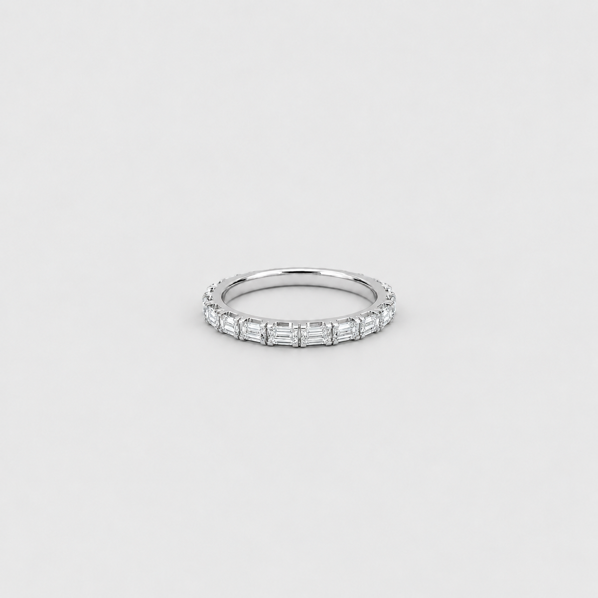 2 Ct. Emerald Cut Lab Grown Diamond Half Eternity Band Ring (EF/VVS-VS)