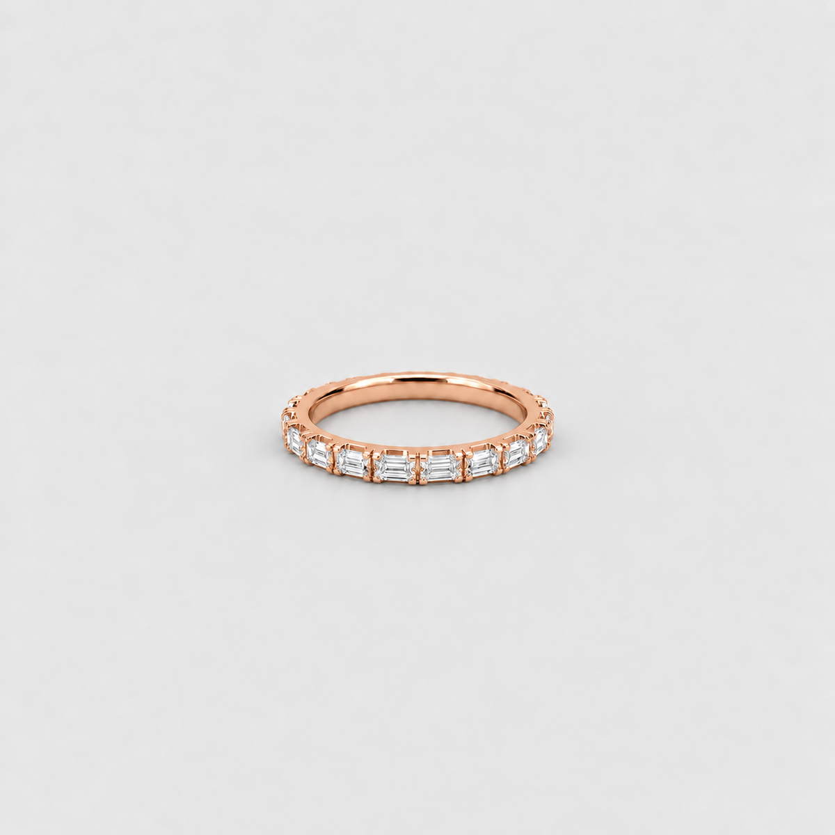 2 Ct. Emerald Cut Lab Grown Diamond Half Eternity Band Ring (EF/VVS-VS)