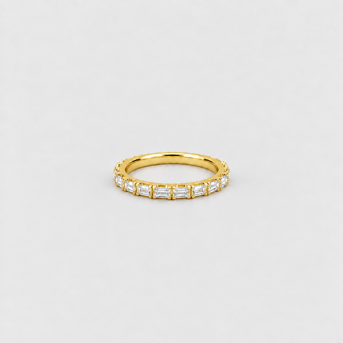 2 Ct. Emerald Cut Lab Grown Diamond Half Eternity Band Ring (EF/VVS-VS)