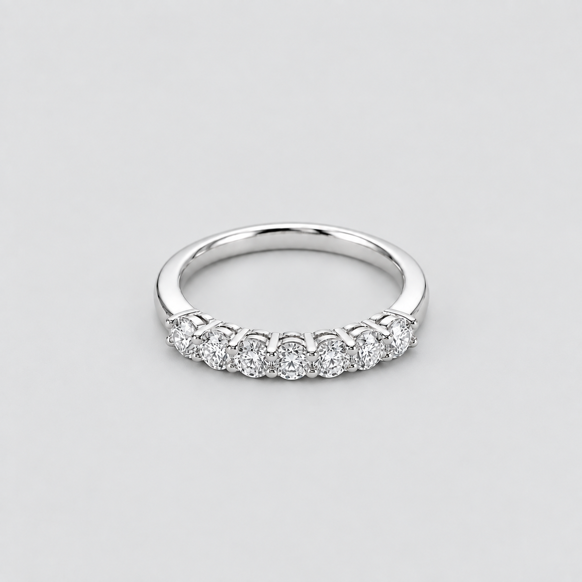 2.5 Ct. Round Cut Lab Grown Diamond Half Eternity Band (EF/VVS-VS)