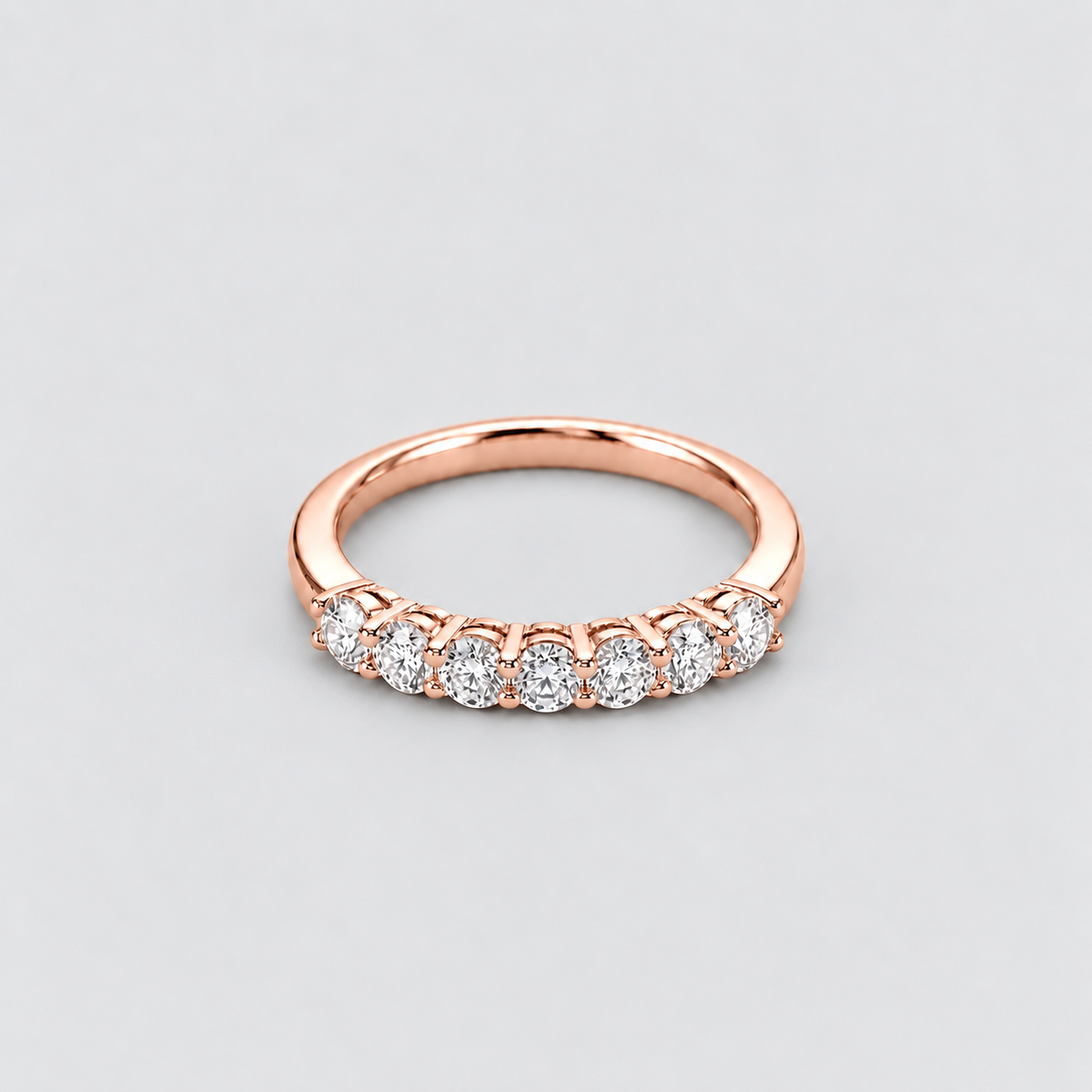 2.5 Ct. Round Cut Lab Grown Diamond Half Eternity Band (EF/VVS-VS)