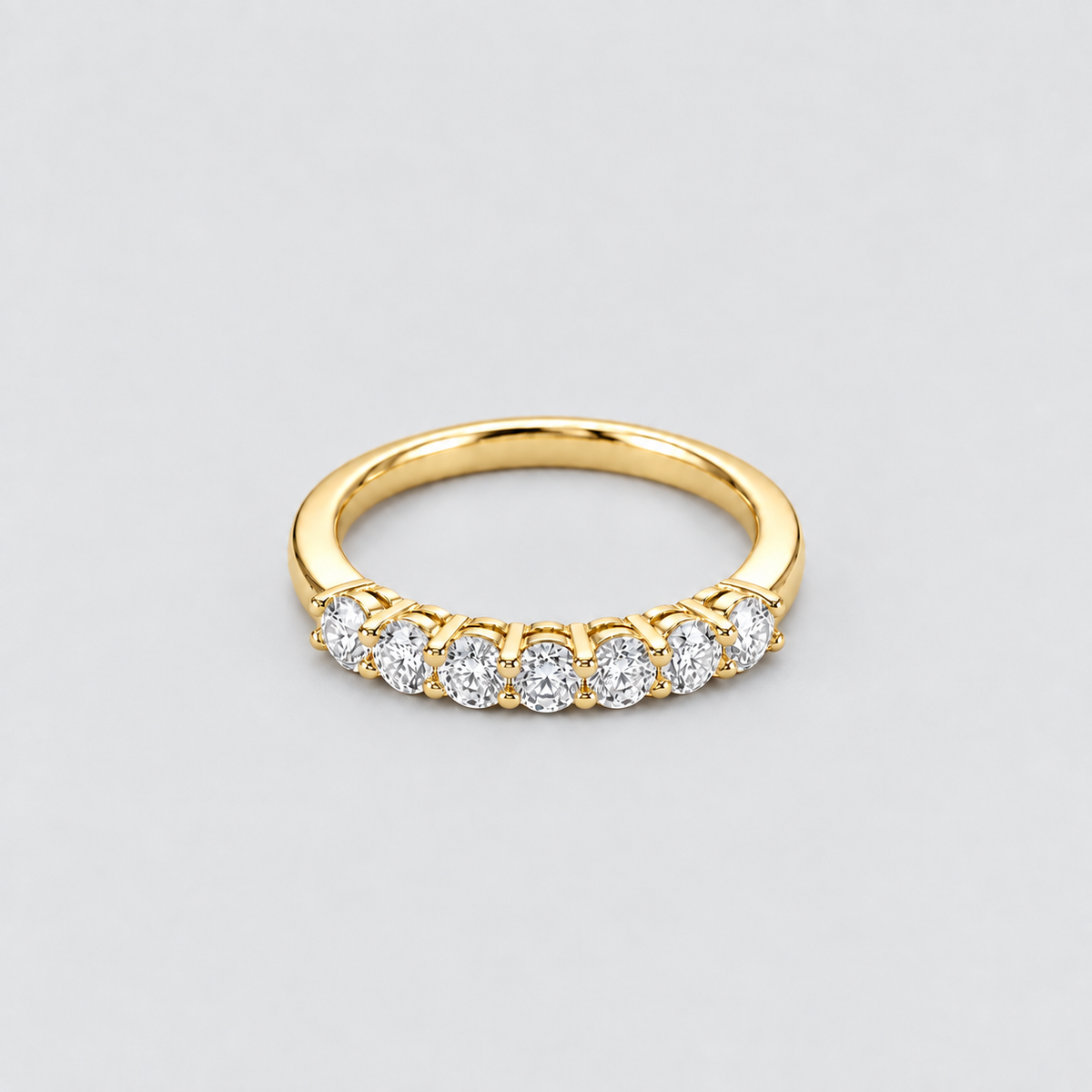 2.5 Ct. Round Cut Lab Grown Diamond Half Eternity Band (EF/VVS-VS)