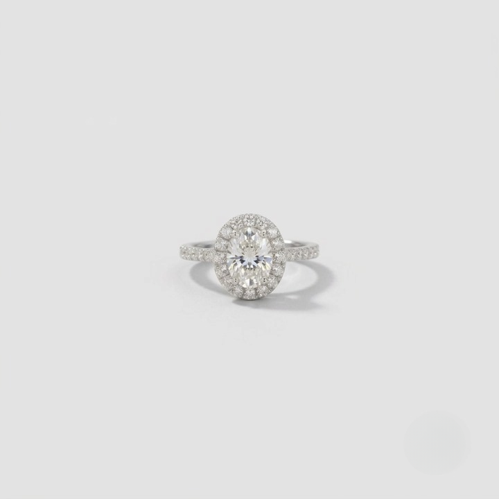 1.50 Ct. Lab-Grown Diamond Halo Ring Oval Cut (VS-EF)