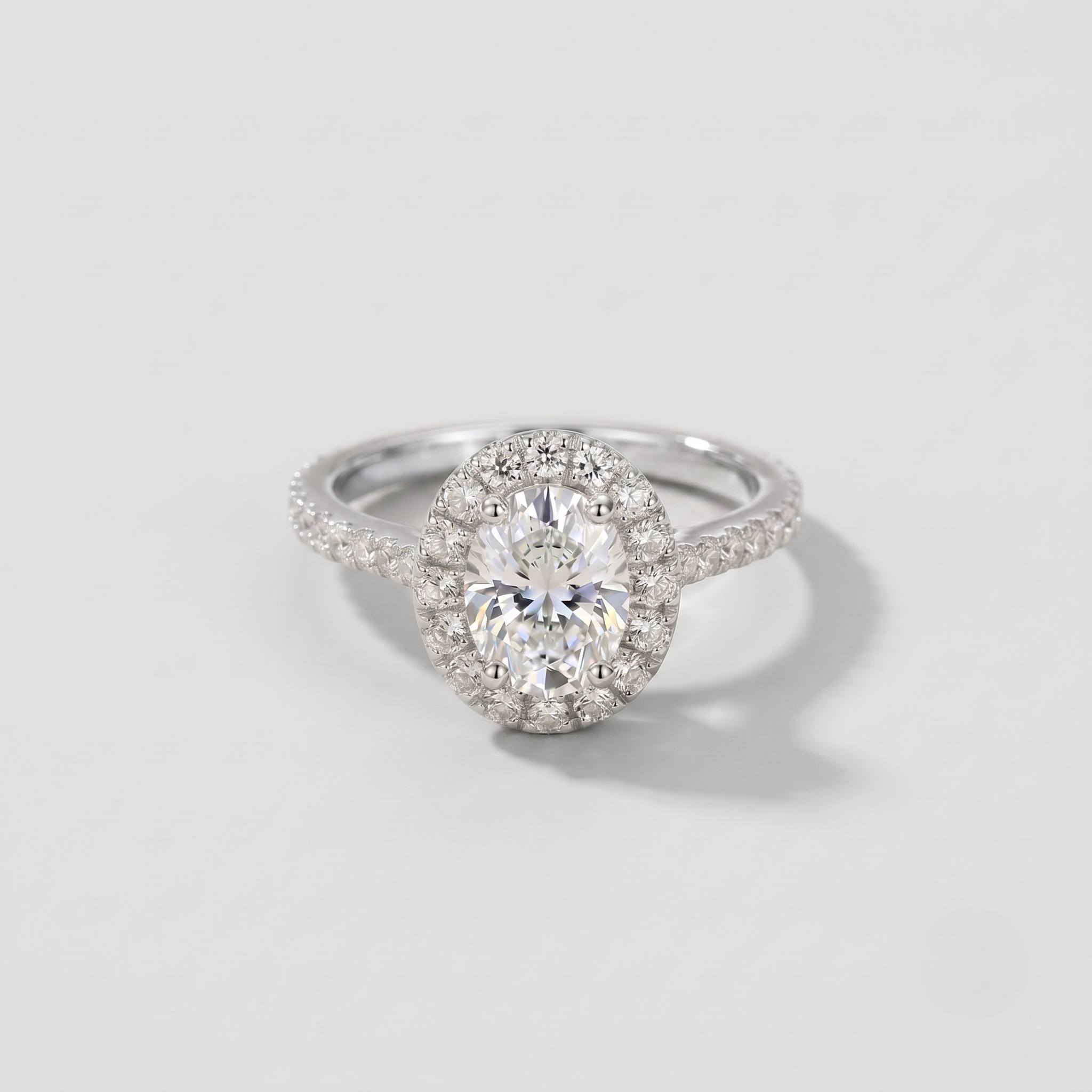 1.50 Ct. Lab-Grown Diamond Halo Ring Oval Cut (VS-EF)