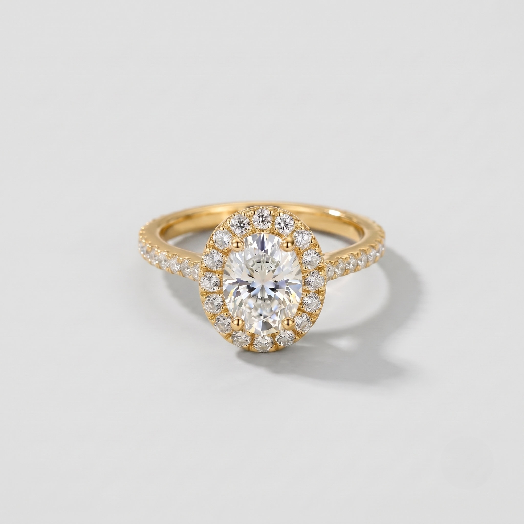 1.50 Ct. Lab-Grown Diamond Halo Ring Oval Cut (VS-EF)