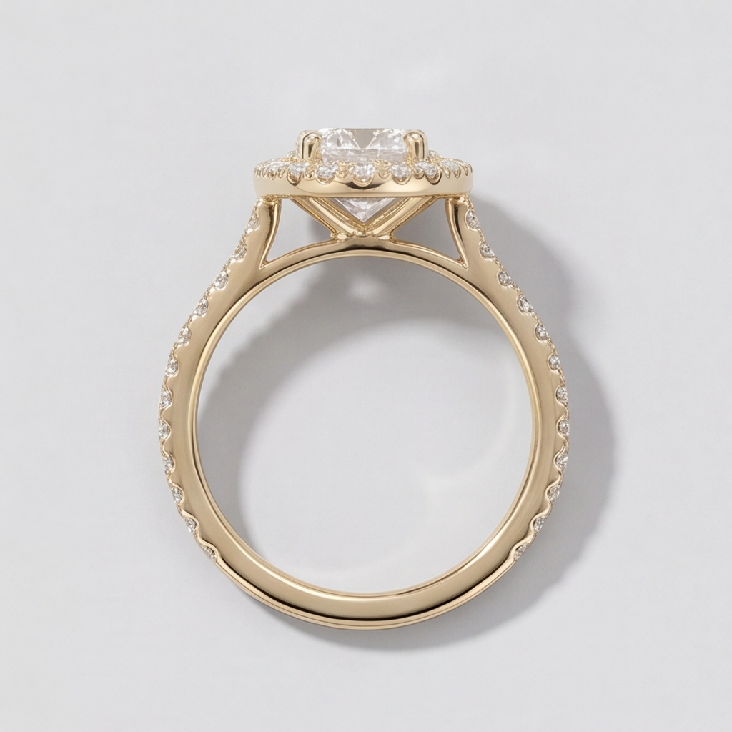 1.50 Ct. Lab-Grown Diamond Halo Ring Oval Cut (VS-EF)