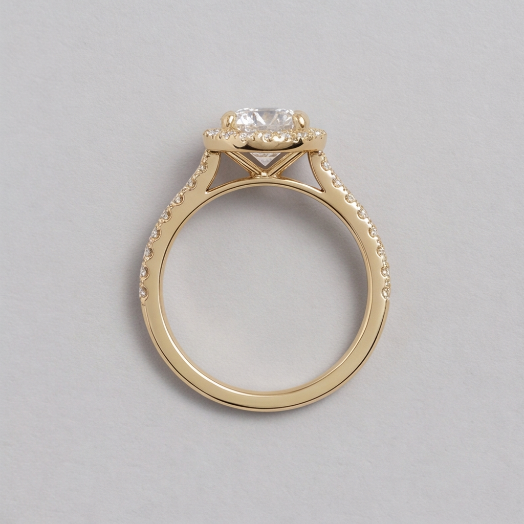 1.50 Ct. Lab-Grown Diamond Halo Ring Round Cut (VS-EF)