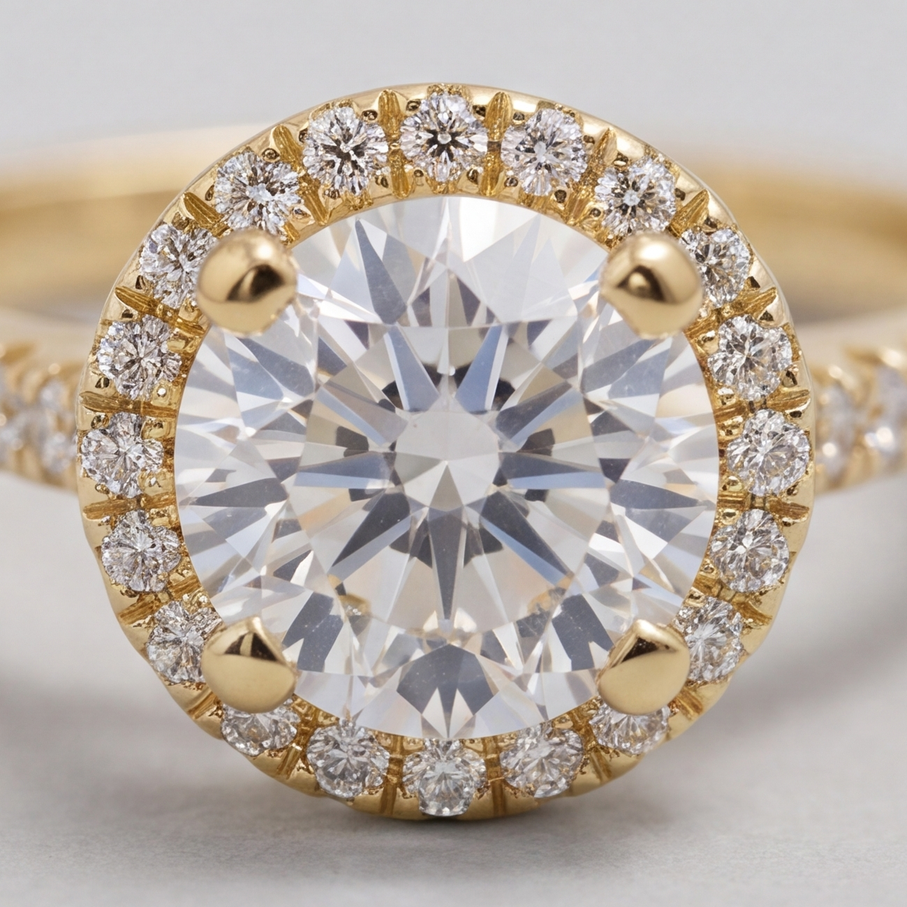 1.50 Ct. Lab-Grown Diamond Halo Ring Round Cut (VS-EF)