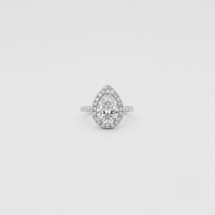 2.50 Ct. Lab-Grown Diamond Halo Ring Pear Cut (VS-EF)