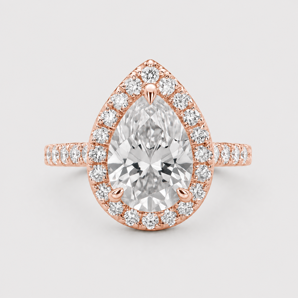 1.50 Ct. Lab-Grown Diamond Halo Ring Pear Cut (VS-EF)