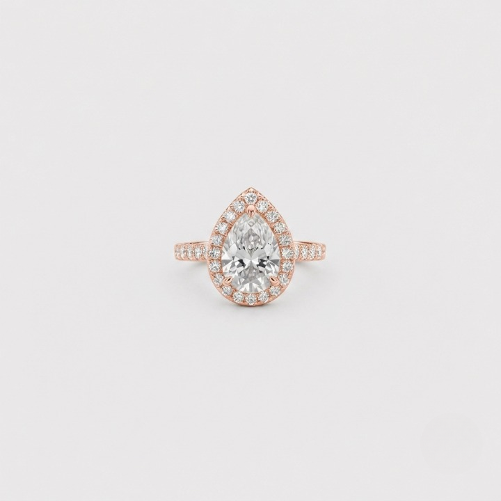 2.50 Ct. Lab-Grown Diamond Halo Ring Pear Cut (VS-EF)
