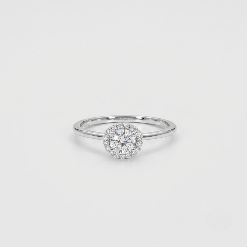 1.30 Ct. Lab-Grown Diamond Halo Ring Round Cut (VS-EF)