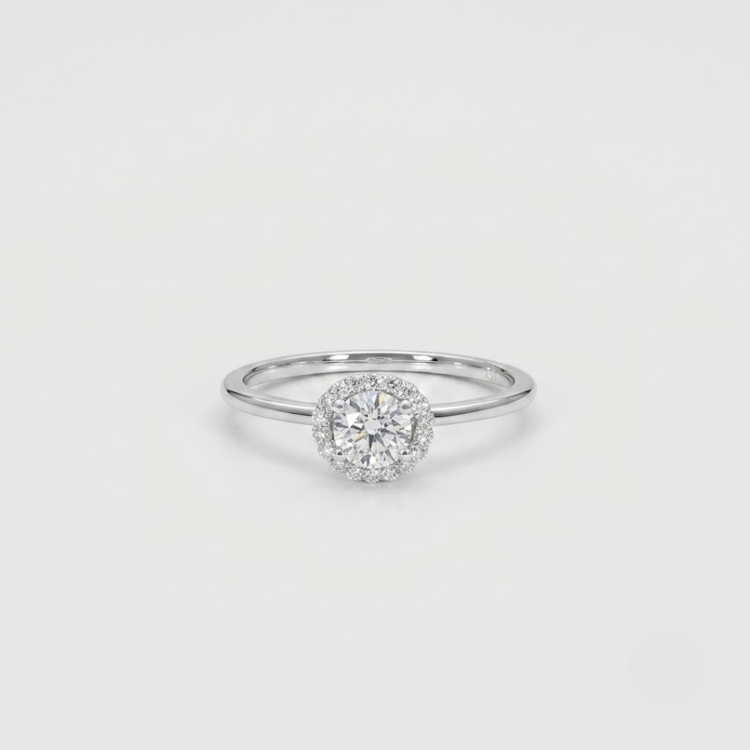 1.30 Ct. Lab-Grown Diamond Halo Ring Round Cut (VS-EF)