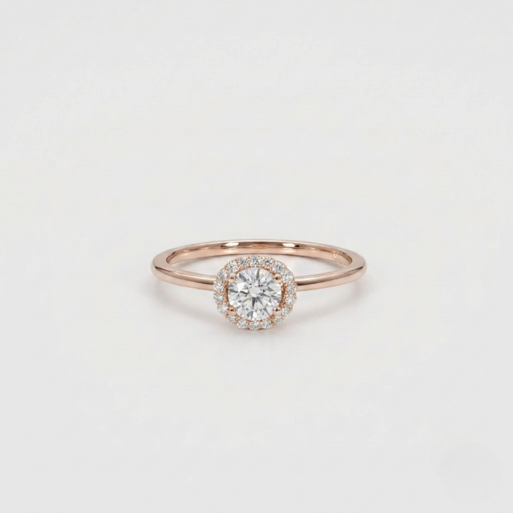 1.30 Ct. Lab-Grown Diamond Halo Ring Round Cut (VS-EF)
