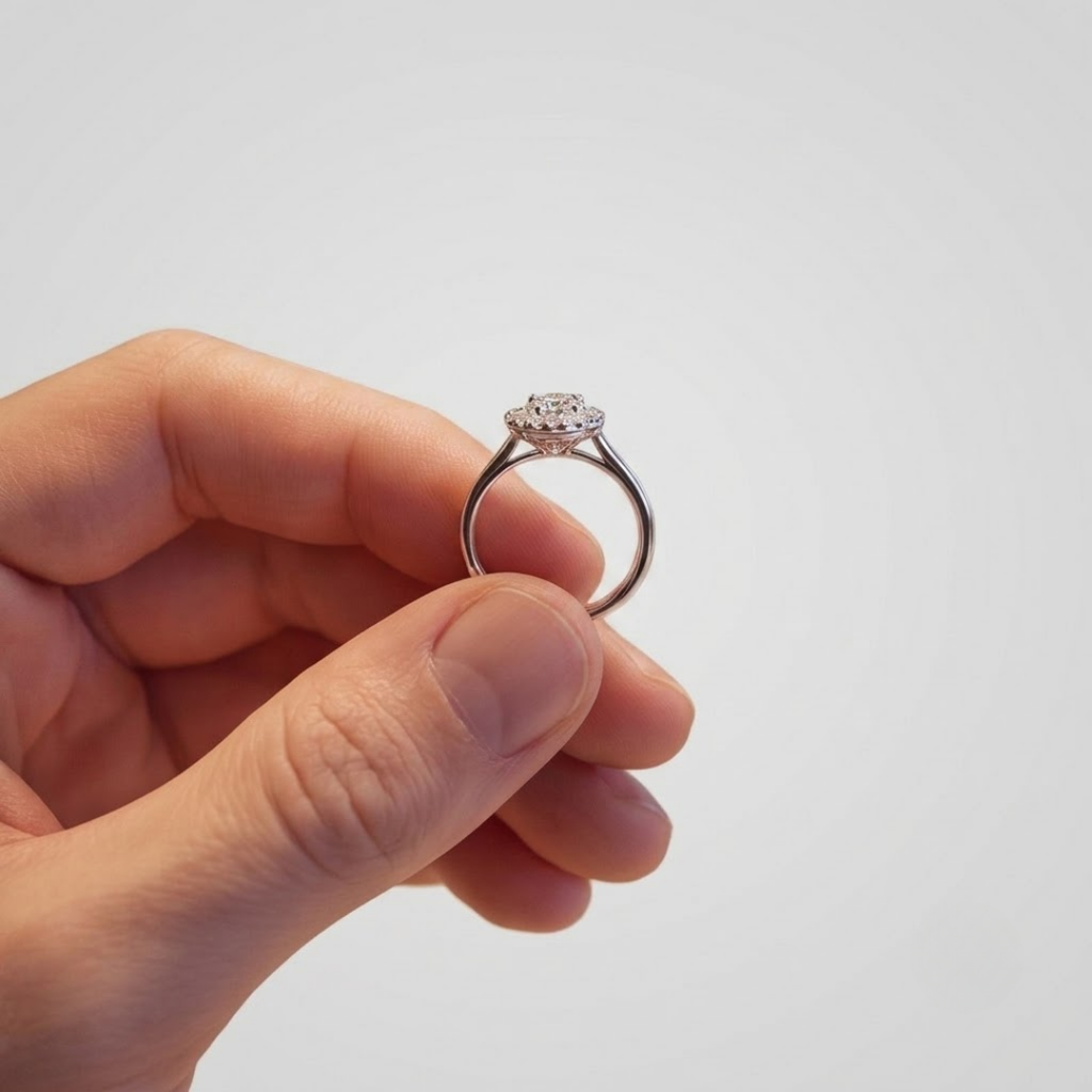 1.30 Ct. Lab-Grown Diamond Halo Ring Round Cut (VS-EF)