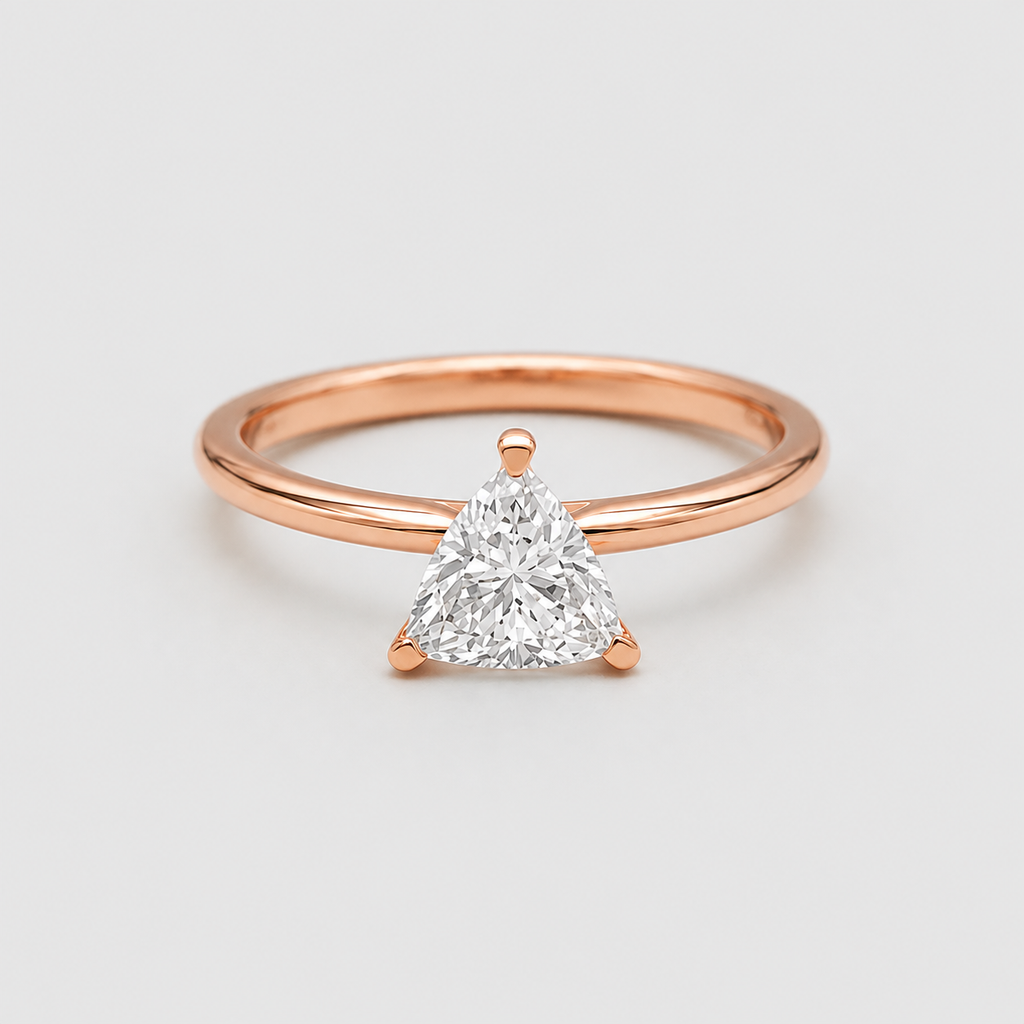 1 Ct. Lab Grown Diamond Trillion Cut Solitaire Ring (VS- EF)