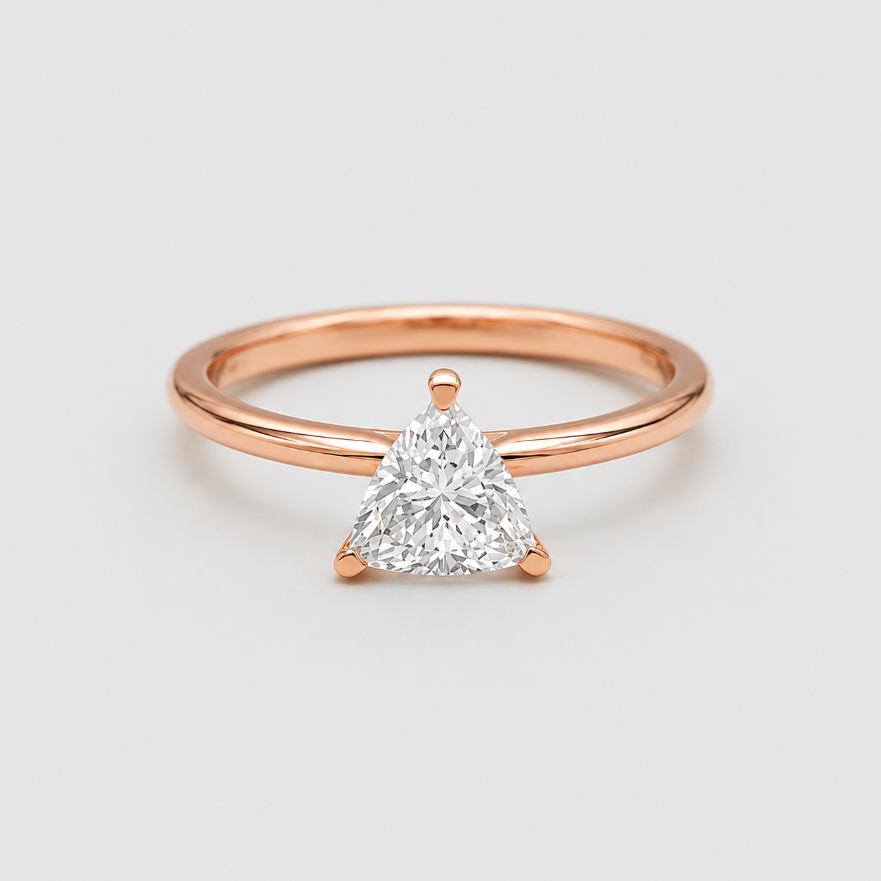 1 Ct. Lab Grown Diamond Trillion Cut Solitaire Ring (VS- EF)