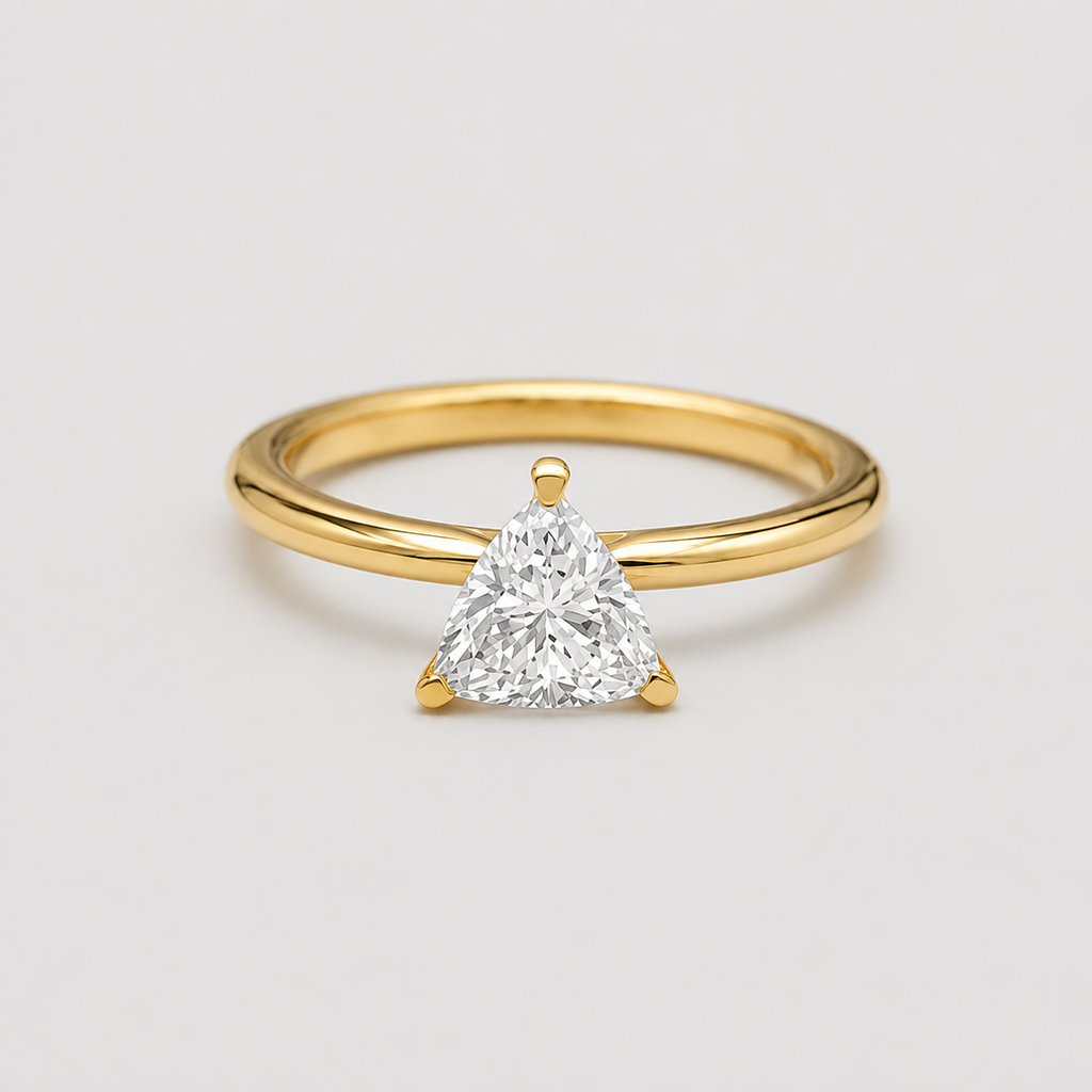 1 Ct. Lab Grown Diamond Trillion Cut Solitaire Ring (VS- EF)