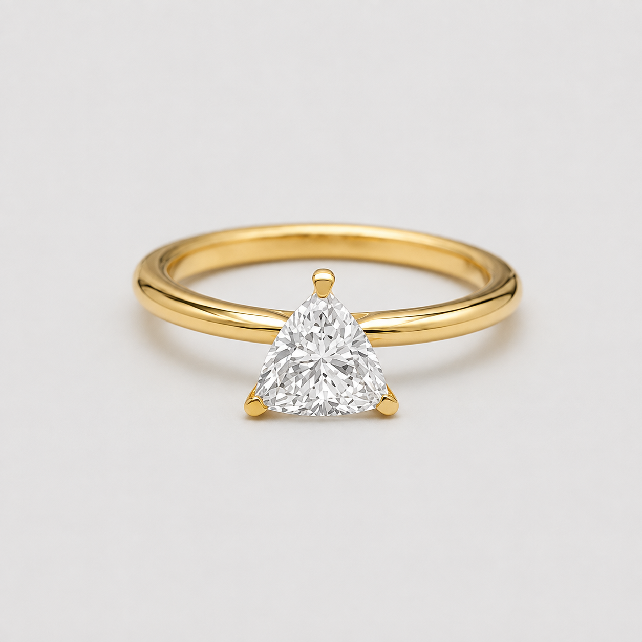 1 Ct. Lab Grown Diamond Trillion Cut Solitaire Ring (VS- EF)