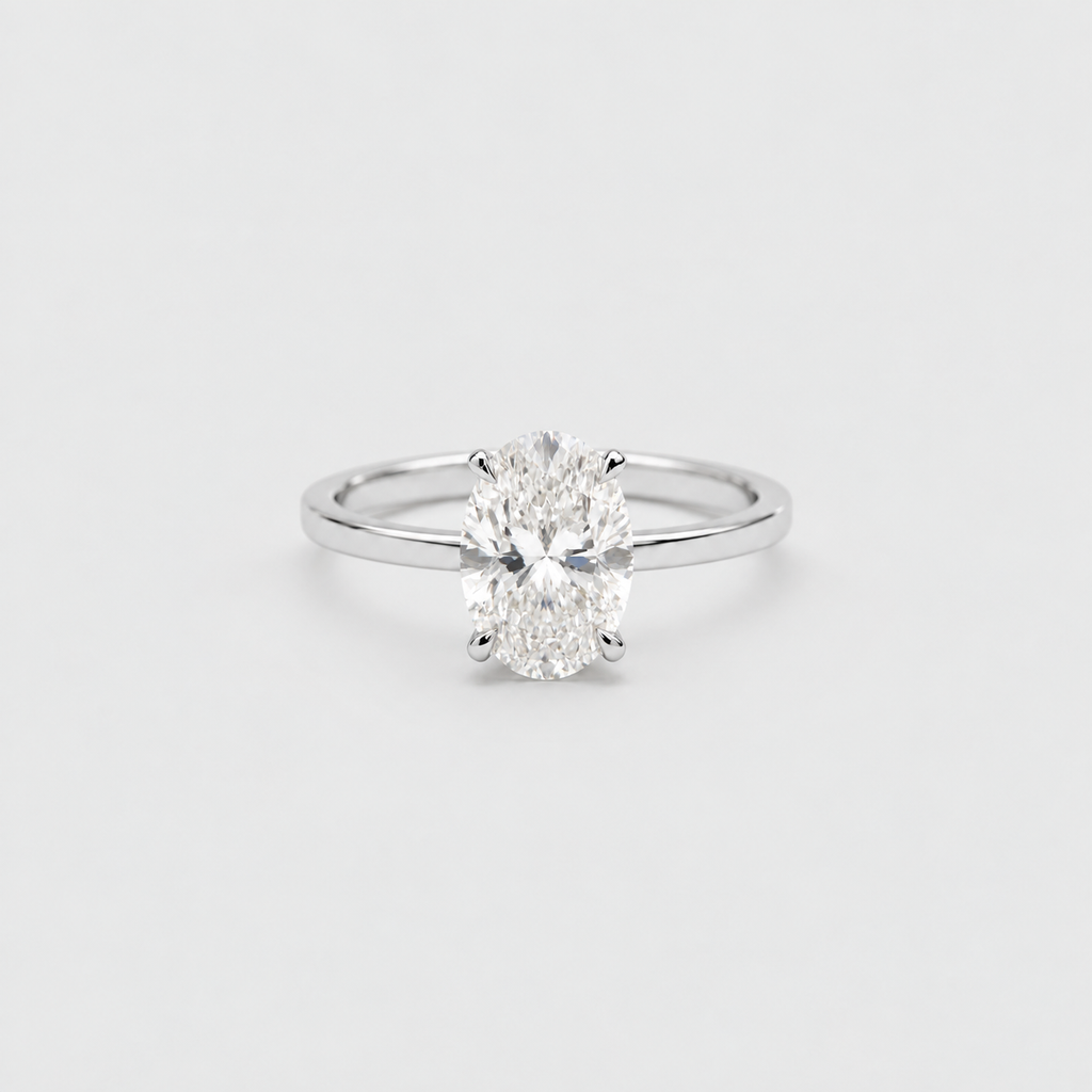 3 Ct. Lab Grown Diamond Oval Cut Solitaire Ring (VS- EF)