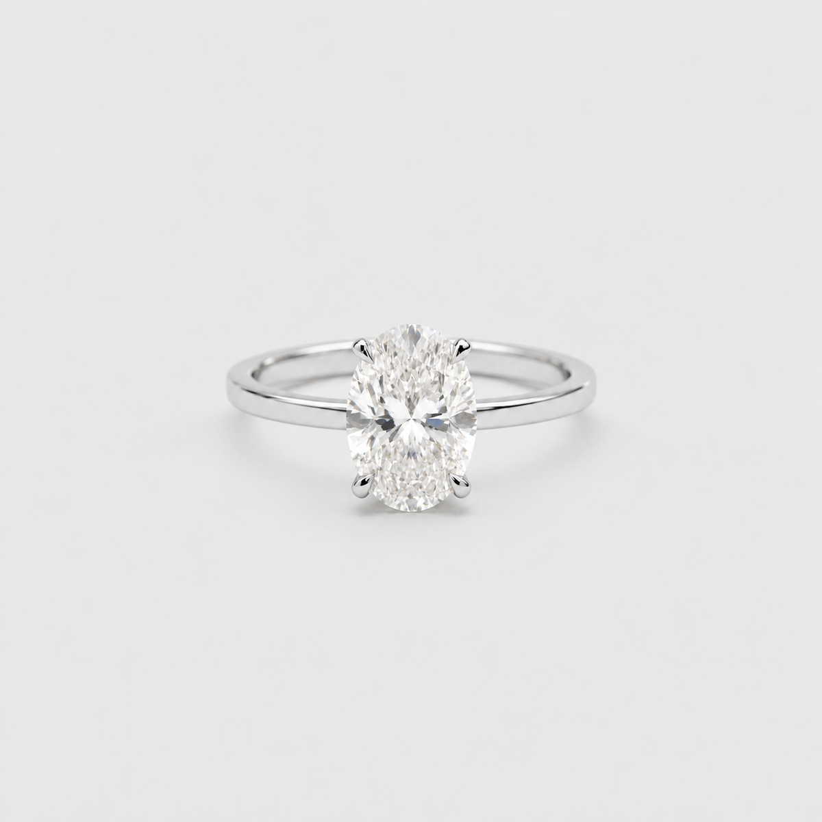 3 Ct. Lab Grown Diamond Oval Cut Solitaire Ring (VS- EF)
