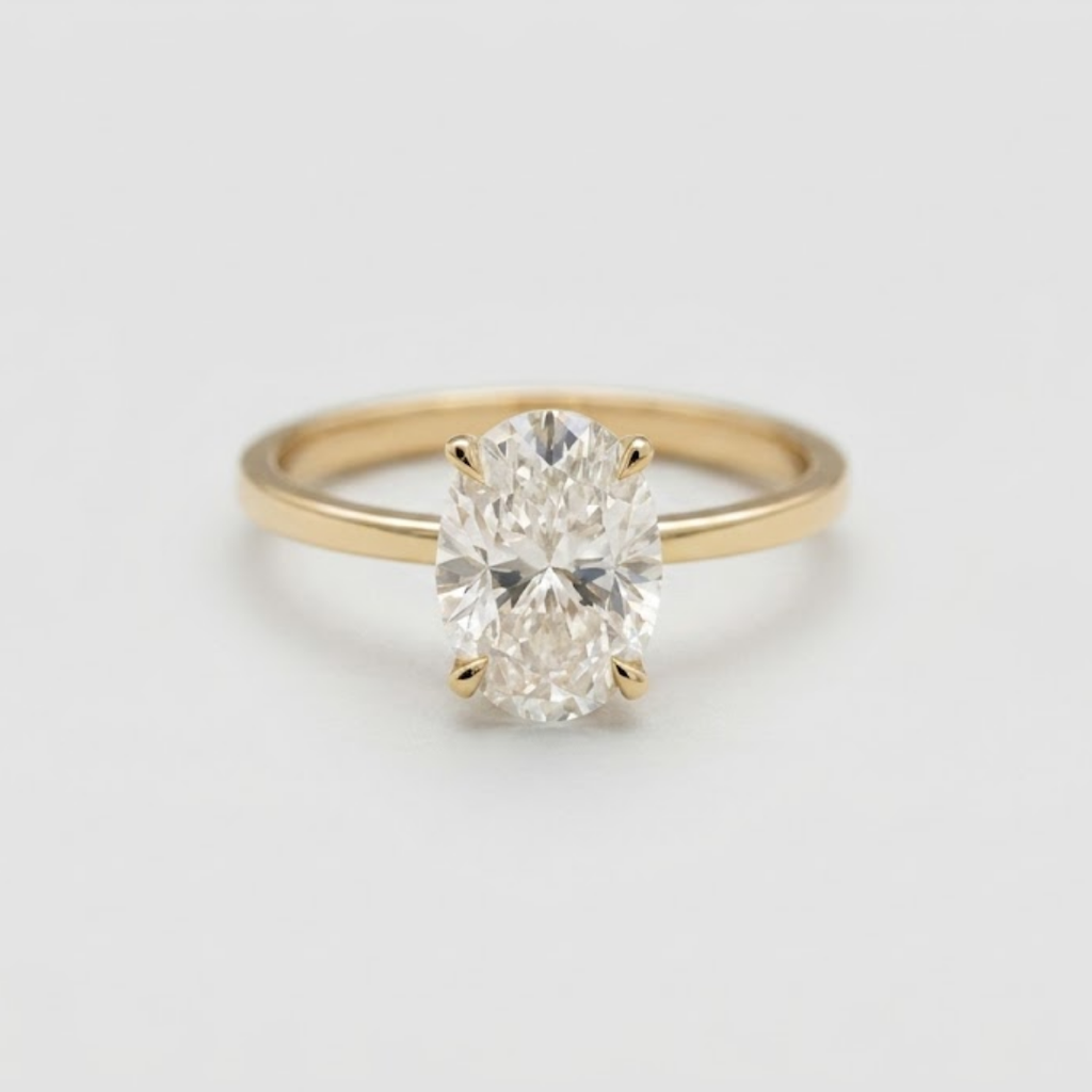 Oval Cut Solitaire Lab Grown Diamond Engagement Ring -  3tcw ( VS- EF)