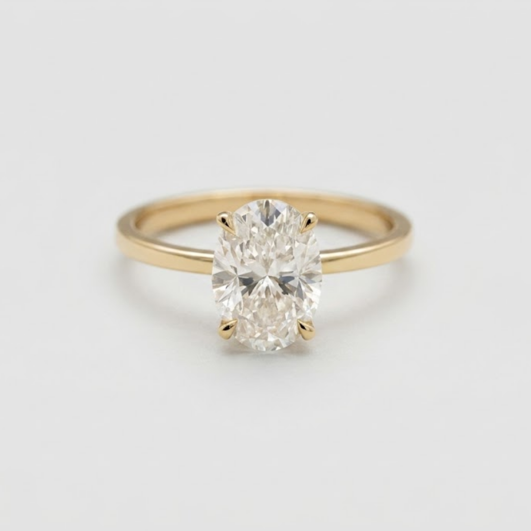 Oval Cut Solitaire Lab Grown Diamond Engagement Ring -  3tcw ( VS- EF)