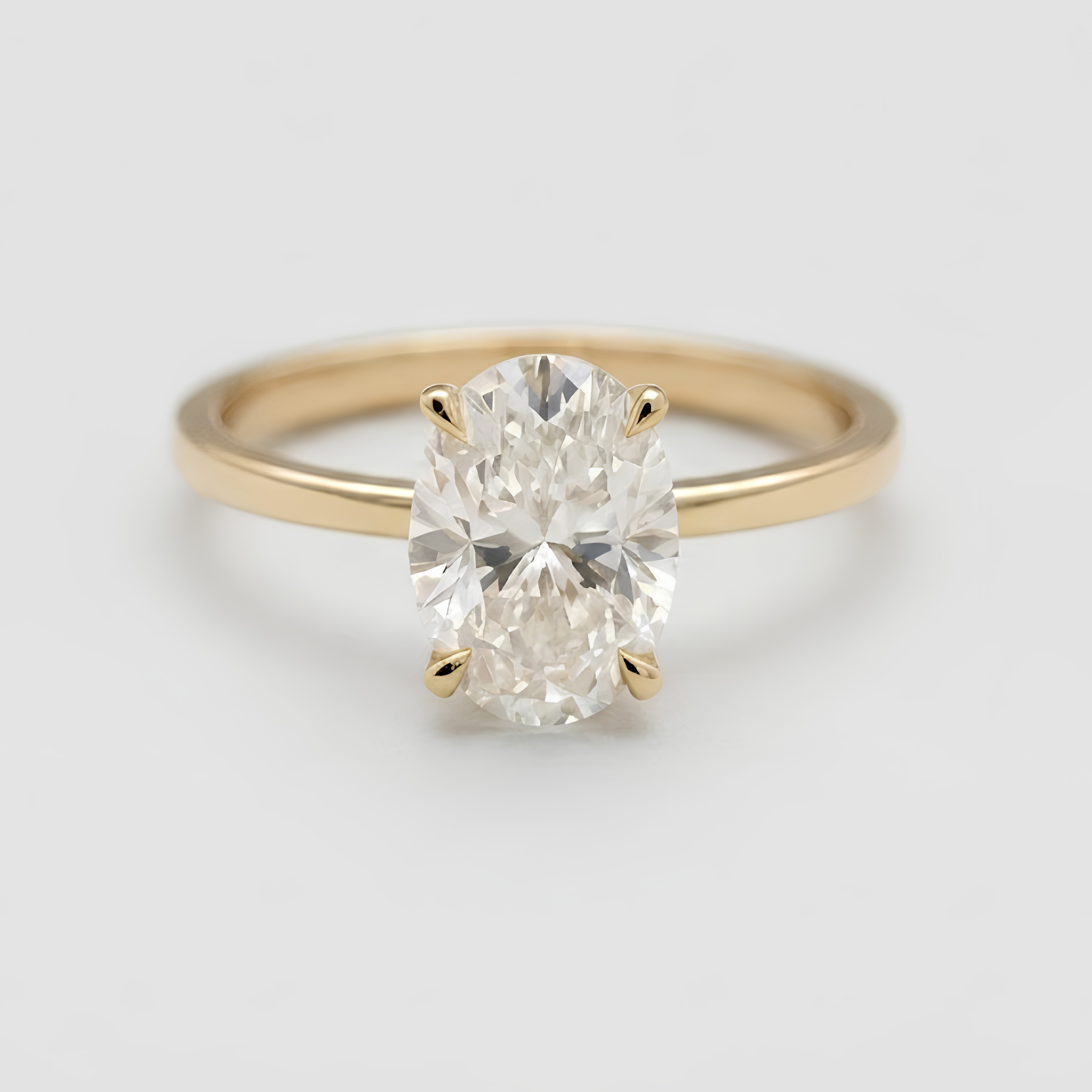 3Ct. ( VS- EF) Oval Cut Solitaire Lab Grown Diamond Engagement Ring