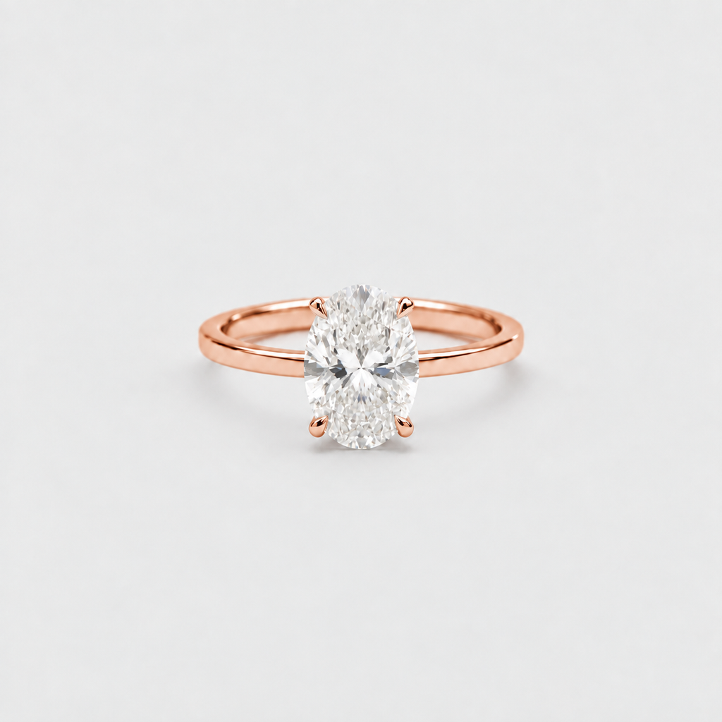 3 Ct. Lab Grown Diamond Oval Cut Solitaire Ring (VS- EF)