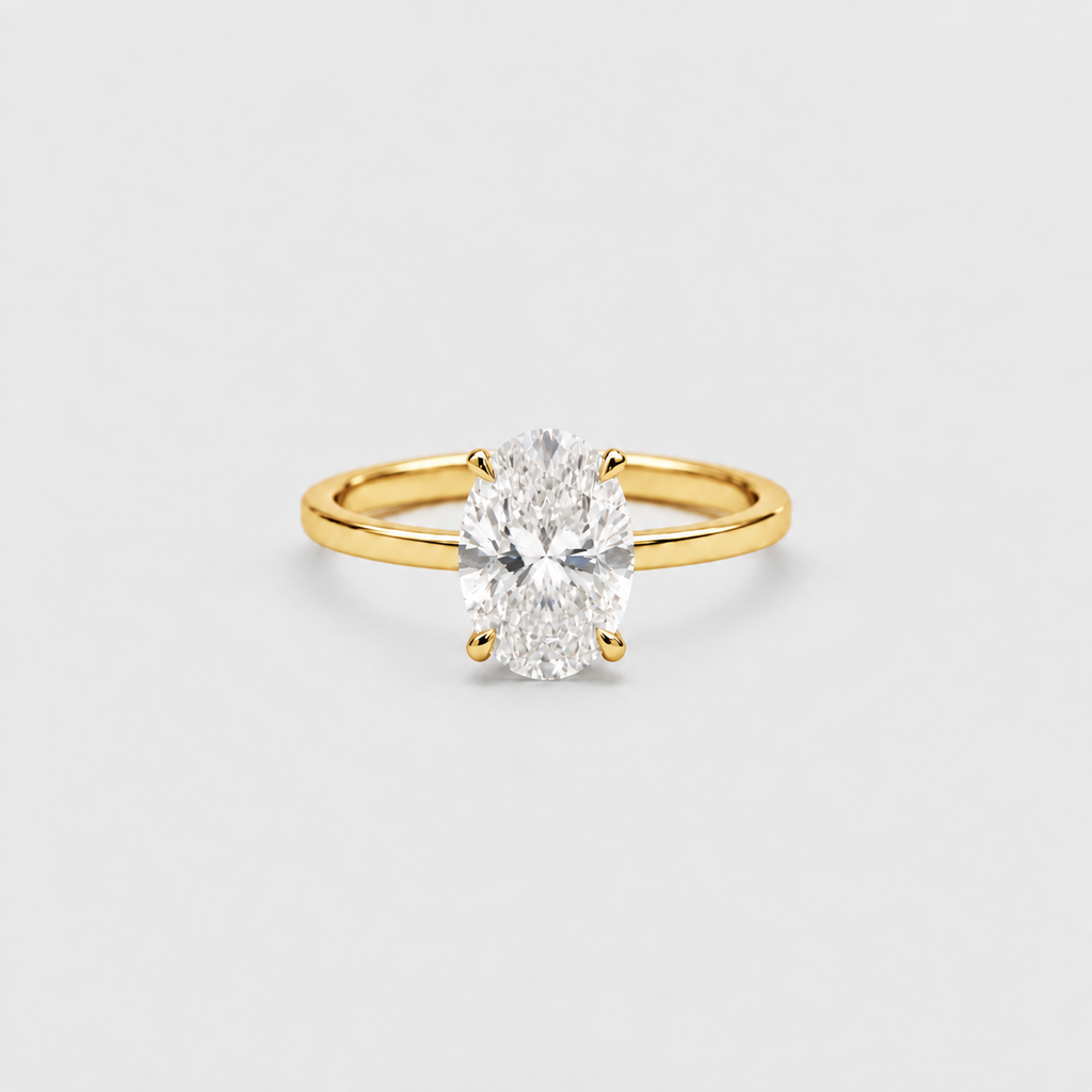3 Ct. Lab Grown Diamond Oval Cut Solitaire Ring (VS- EF)