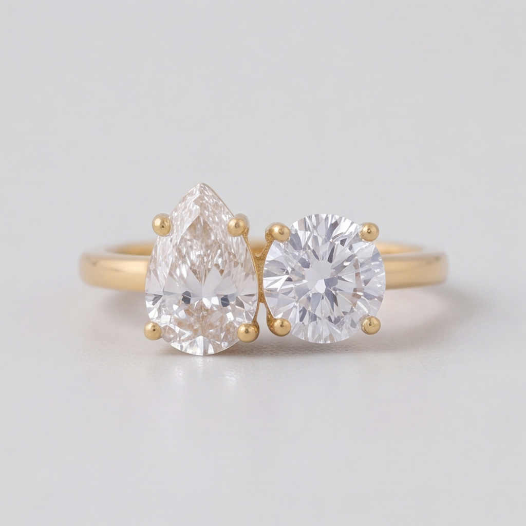 3 Ct. Lab-Grown Diamond Toi et Moi Pear & Round Cut (VS-EF)