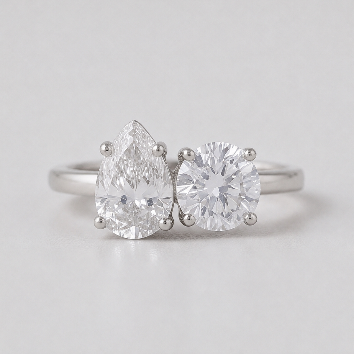 3 Ct. Lab-Grown Diamond Toi et Moi Pear & Round Cut (VS-EF)