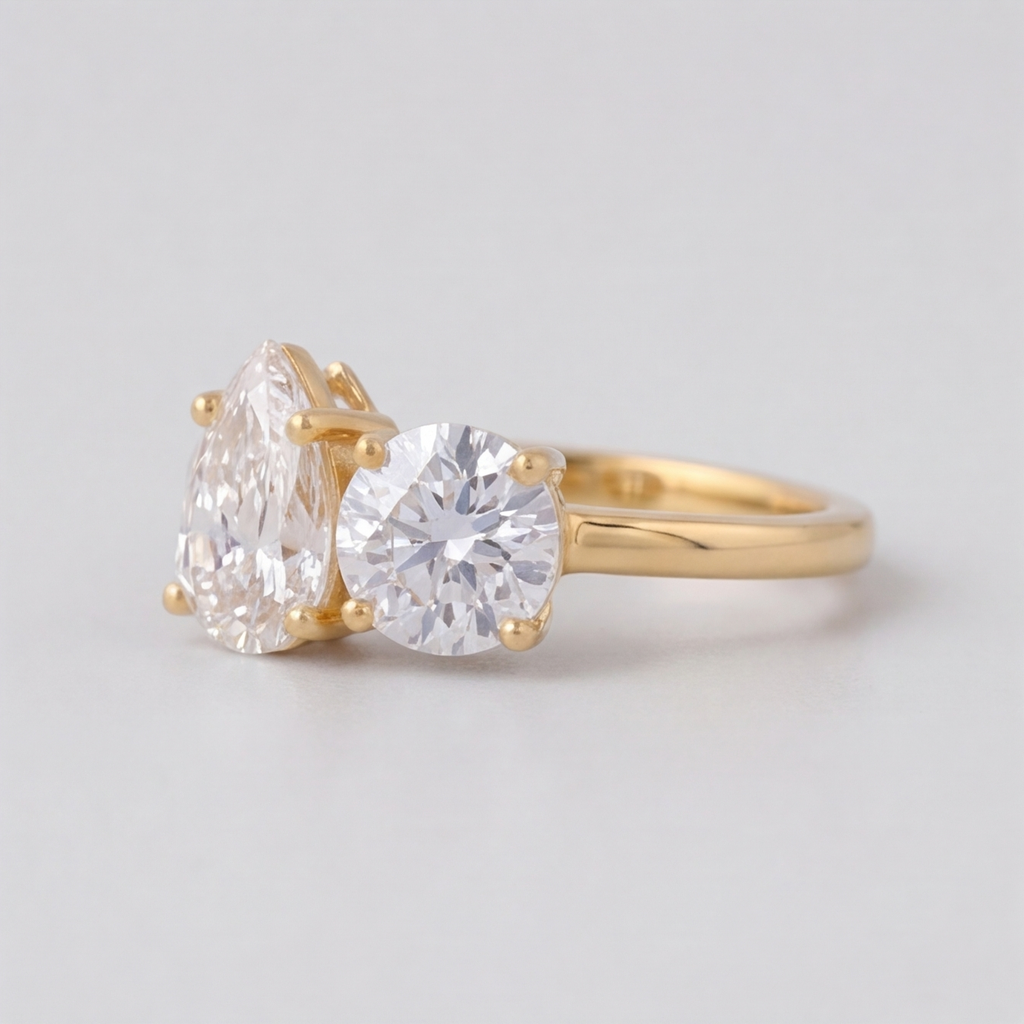 3 Ct. Lab-Grown Diamond Toi et Moi Pear & Round Cut (VS-EF)