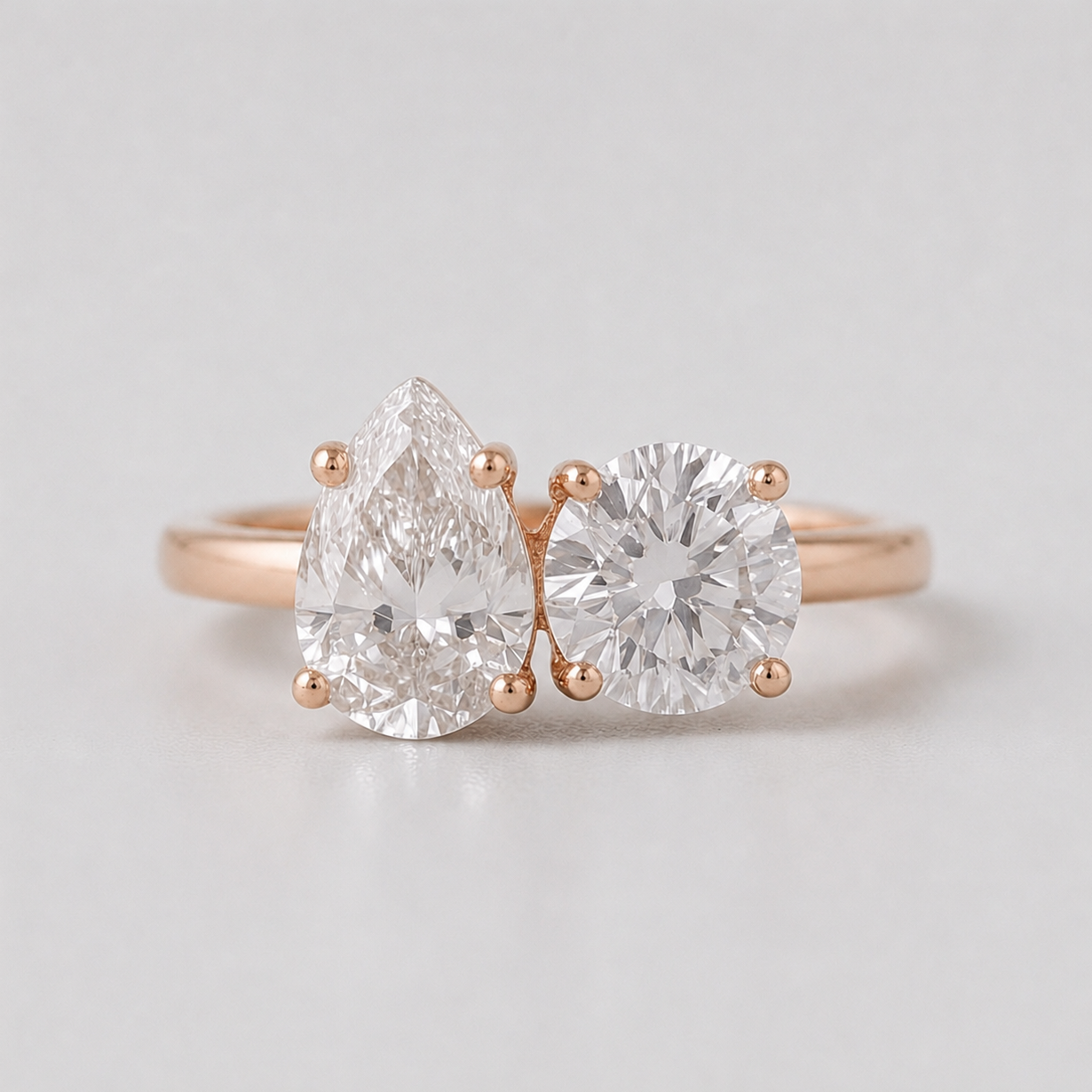 3 Ct. Lab-Grown Diamond Toi et Moi Pear & Round Cut (VS-EF)
