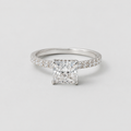 2.00tcw (VS-EF) Princess Cut Lab-Grown Diamond Pavé Engagement Ring in Gold