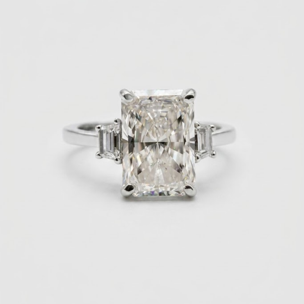 2.00tcw (VS-EF) Princess Cut Lab-Grown Diamond Pavé Engagement Ring in Gold