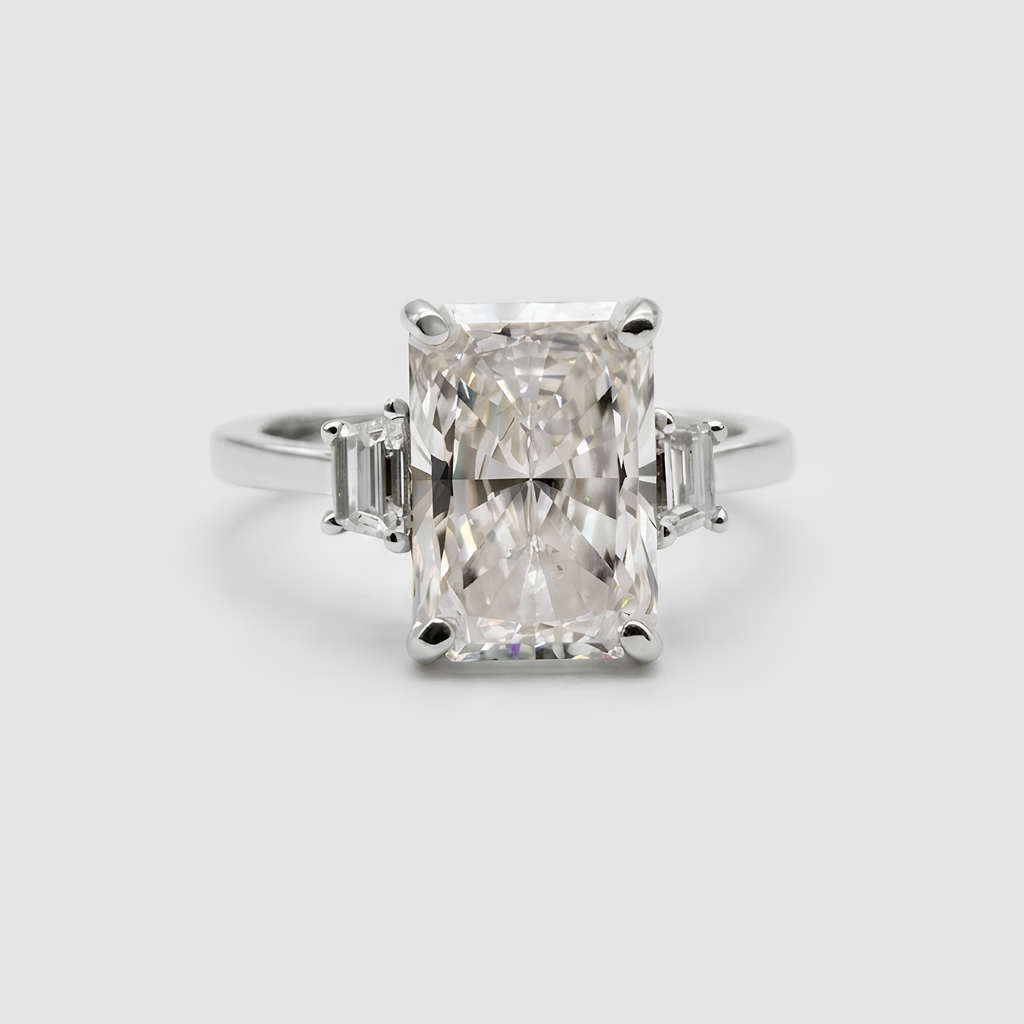 2 Ct. Lab-Grown Radiant Cut Halo Diamond Engagement Ring (VS-EF)