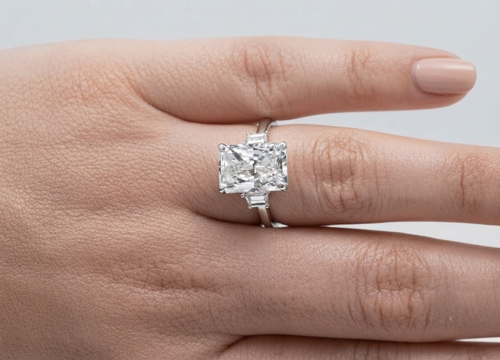 2.00tcw (VS-EF) Princess Cut Lab-Grown Diamond Pavé Engagement Ring in Gold