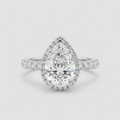 1.00tcw (VS- EF) Pear Cut Lab-Grown Diamond Pavé Engagement Ring in Gold