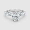 1.00tcw  (VS- EF) Oval Cut Lab-Grown Diamond Pavé Engagement Ring in Gold