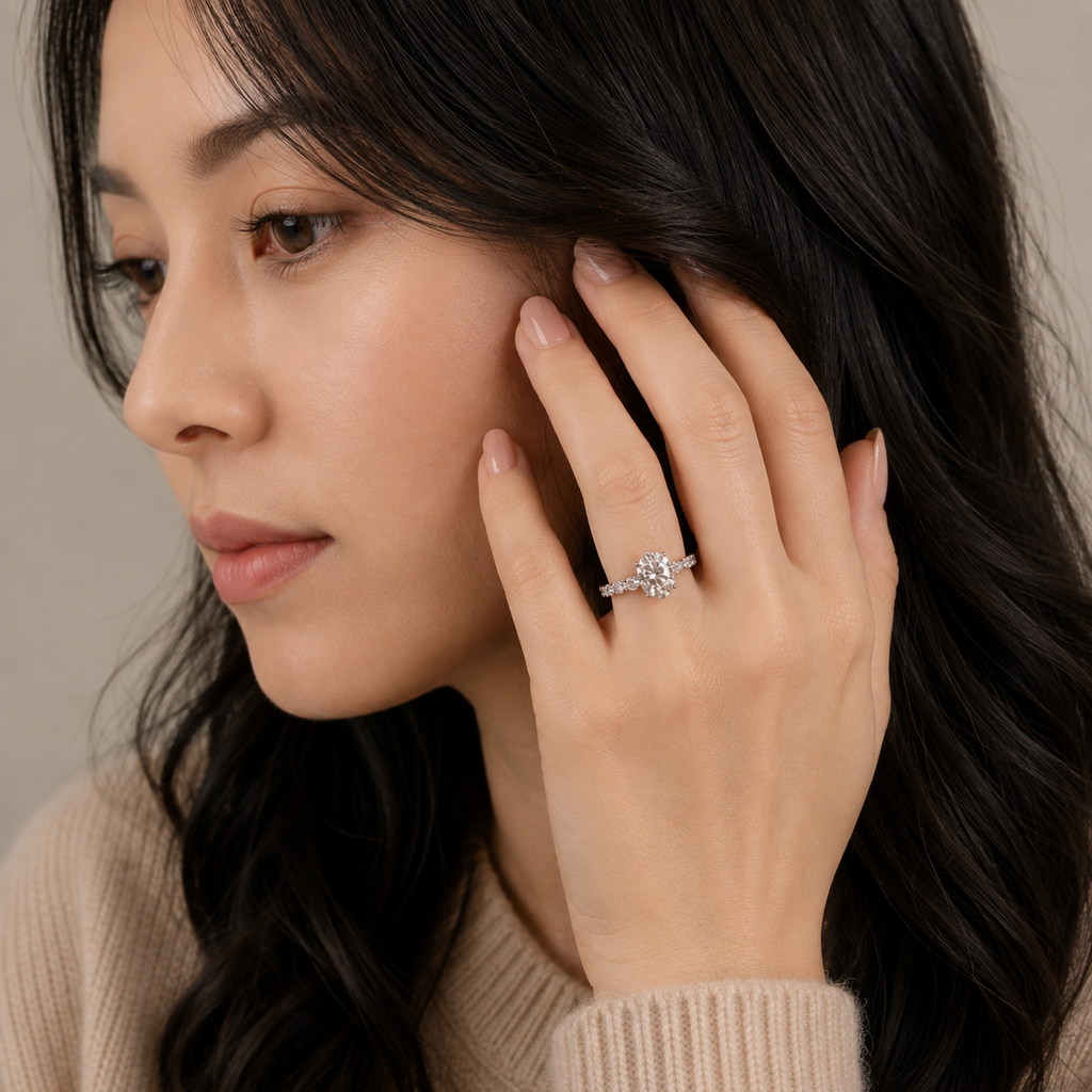 1 Ct. Lab-Grown Diamond Oval Cut Engagement Ring (VS- EF)