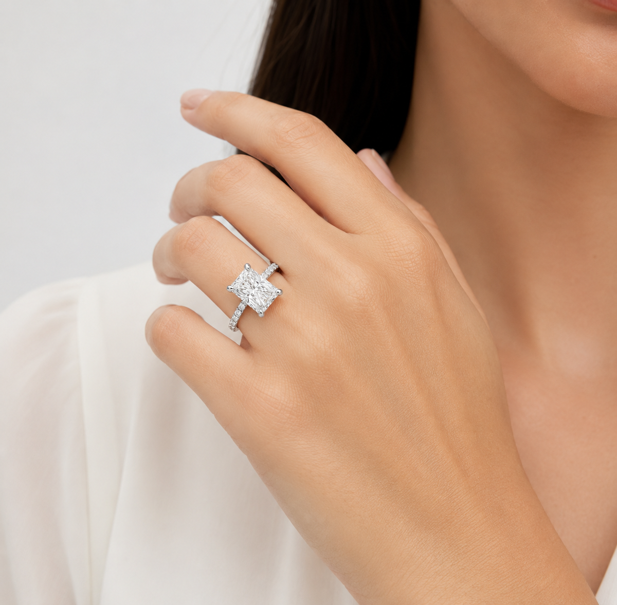 1 Ct. Radiant Cut Lab-Grown Diamond Engagement Ring (VS- EF)