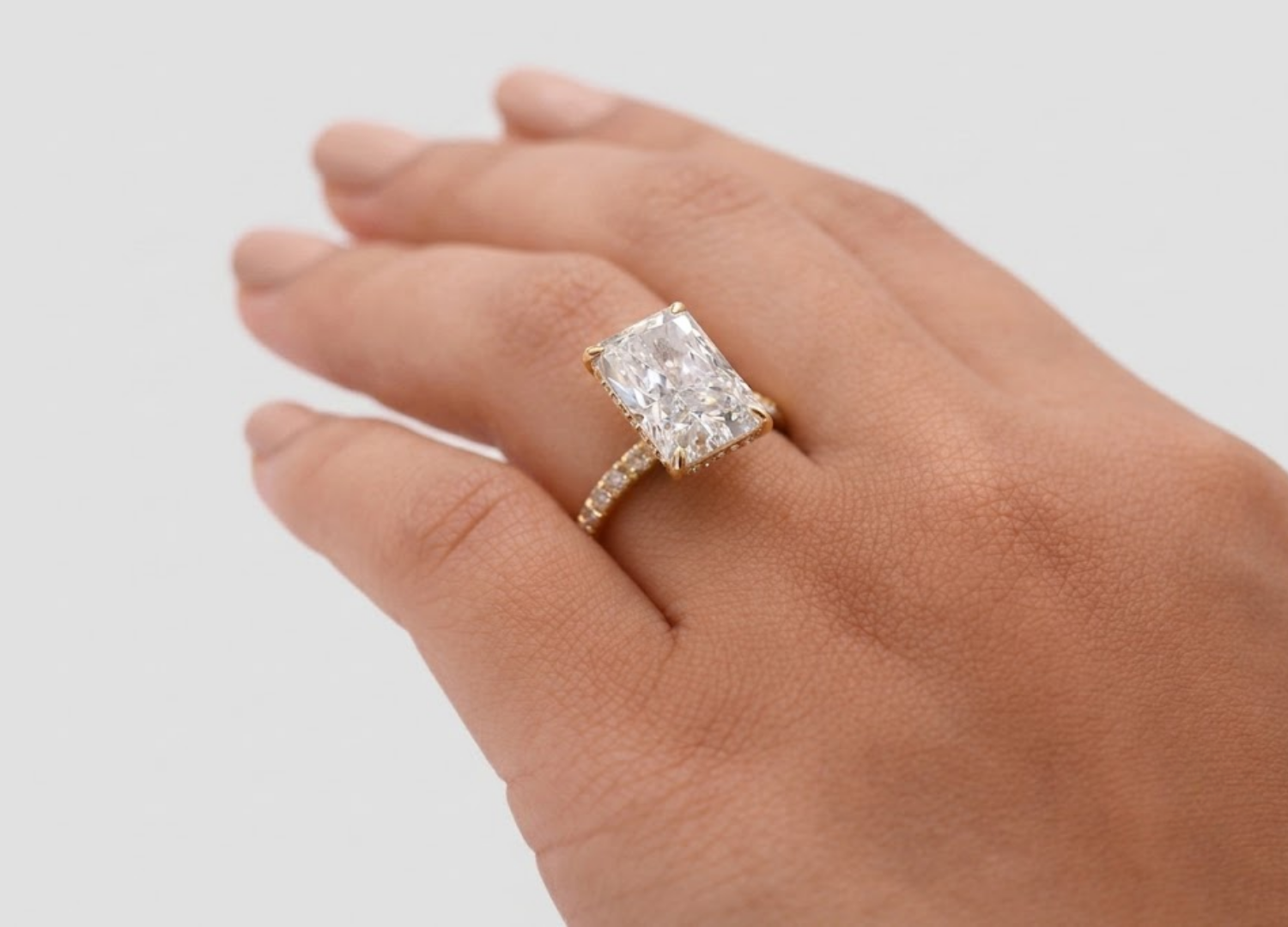 1.00tcw (VS- EF) Princess Halo Lab-Grown Diamond Engagement Ring in Gold