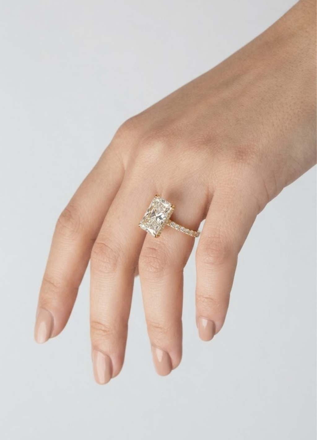 1.00tcw (VS- EF) Princess Halo Lab-Grown Diamond Engagement Ring in Gold
