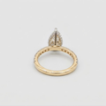 1.00tcw (VS- EF) Pear Shape Lab-Grown Diamond Pave Engagement Ring in Two-Tone Gold