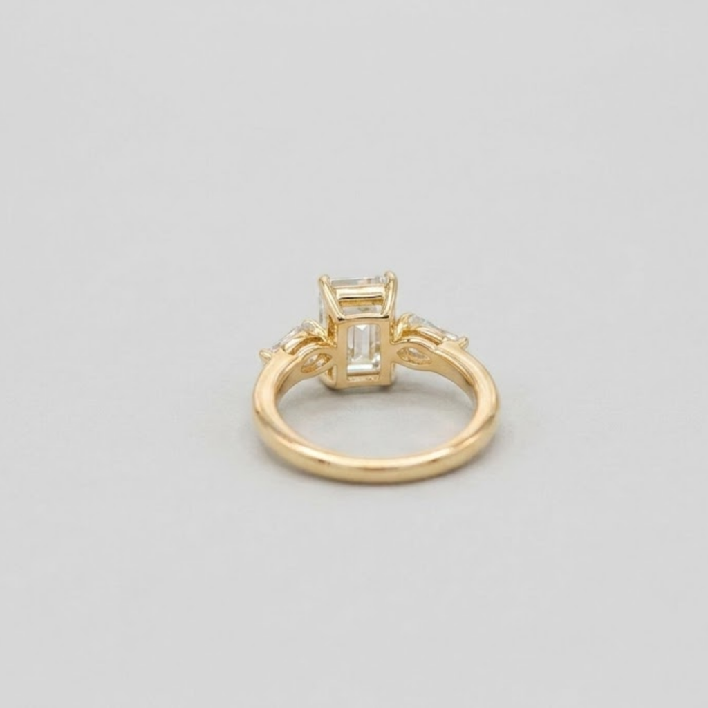 1.00tcw (VS- EF) Lab-Grown Radiant Diamond Three-Stone Engagement Ring in Gold